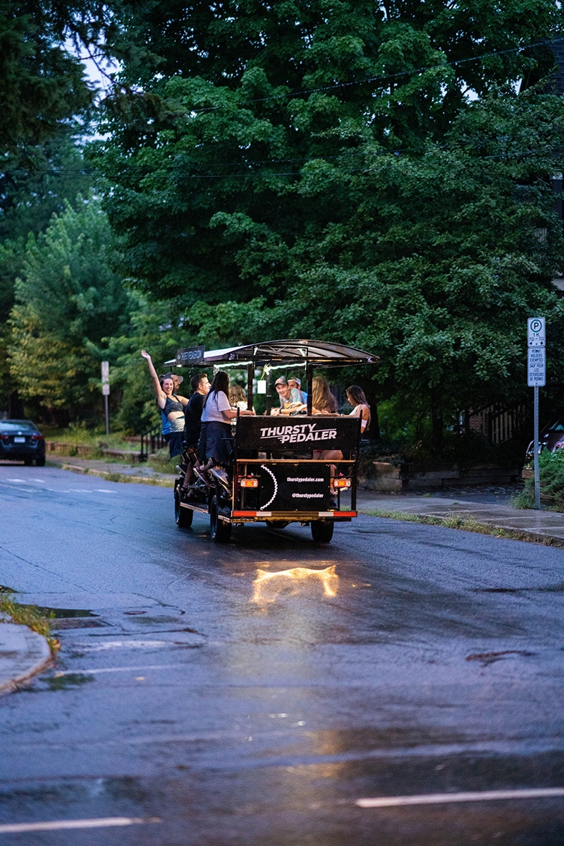 Pedal tavern photo taken from a far